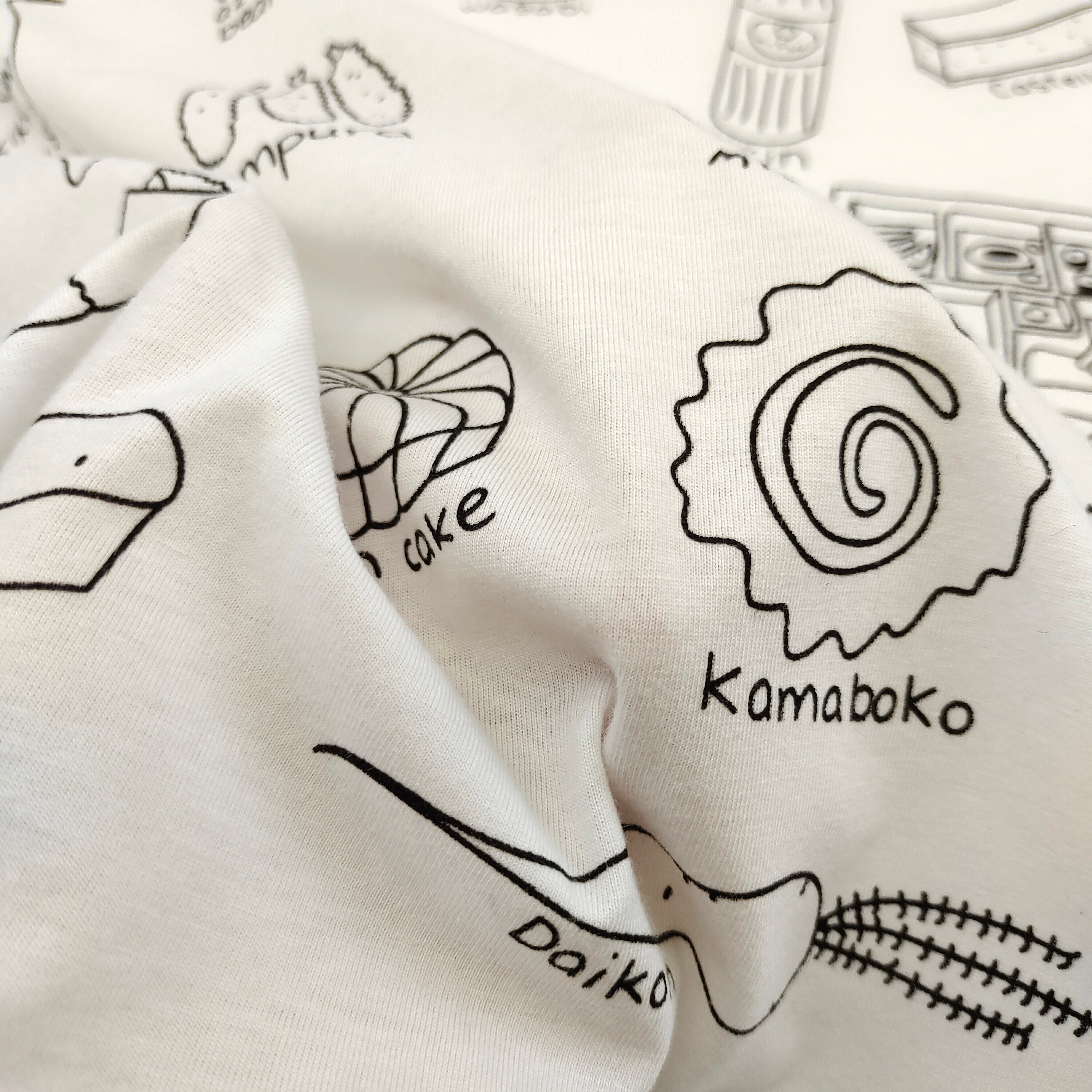 Kawaii Japanese Food Print T-Shirt Harajuku Minimal Sketch Cotton Tee